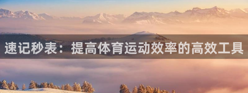 杏悦23平台注册：速记秒表：提高体育运动效率的高效工具