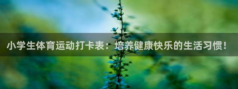 杏悦2体育凯捷平台代理：小学生体育运动打卡表：培养健康快乐的生活习惯！