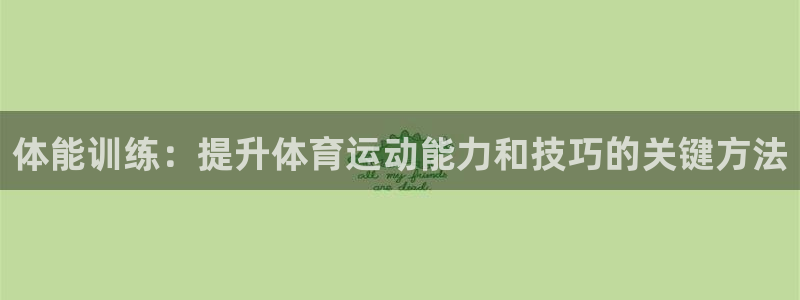 杏悦24代理：体能训练：提升体育运动能力和技巧的关键方法